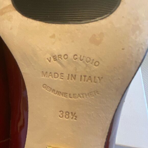 Anyi Lu red patent leather detachable strap Mary Jane pumps made in Italy 38.5 - Picture 9 of 10